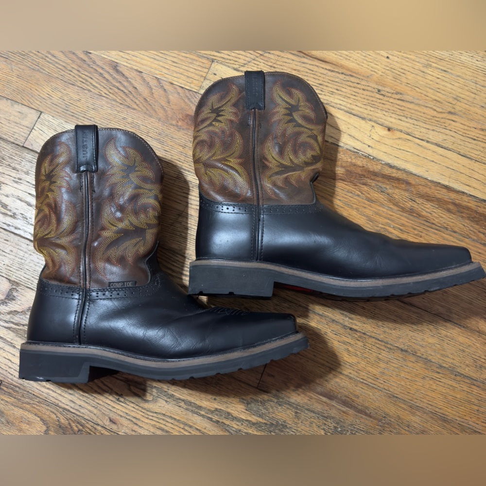 EUC - Justin Work Boots Size 12 EE Style WK4818 COMP TOE